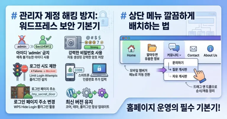 워드프레스 관리자 계정 해킹 방지 이미지